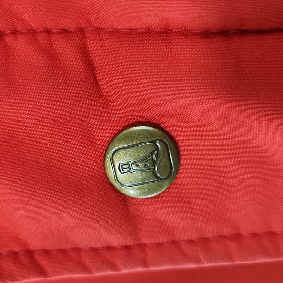 Vintage LAND'S END Made in USA Cherry Red Goretex Jacket Plaid Wool Lining sz L - Picture 5 of 10